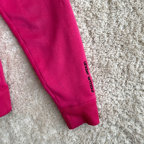 Under Armour Hoodie Womens Pink XS ColdGear Fleece Big Logo Semi-Fitted 1221640 - Picture 12 of 13